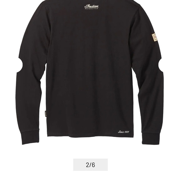 Indian Motorcycle Men's Black Long Sleeve Script Tee - Picture 2 of 5